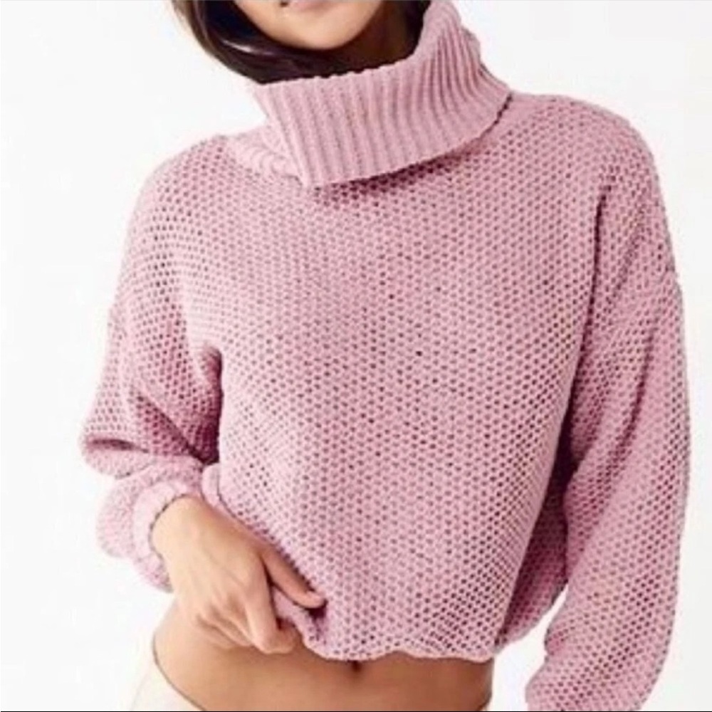 Urban Outfitters Stika Plush Turtleneck Sweater in Purple Small